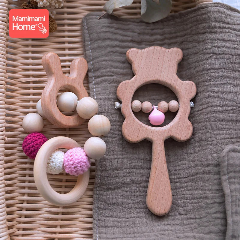 Set Baby Toys In Natual  Wood