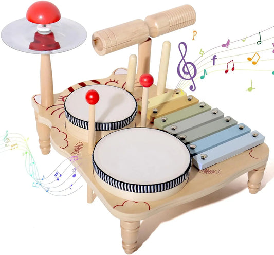 Wooden Xylophone Drum Set