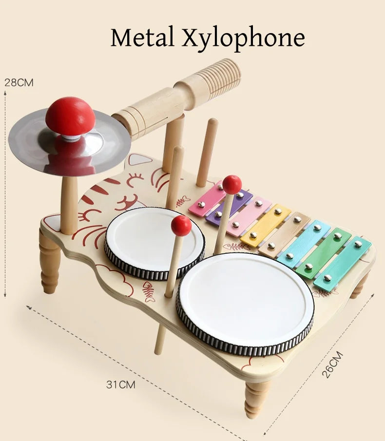 Wooden Xylophone Drum Set