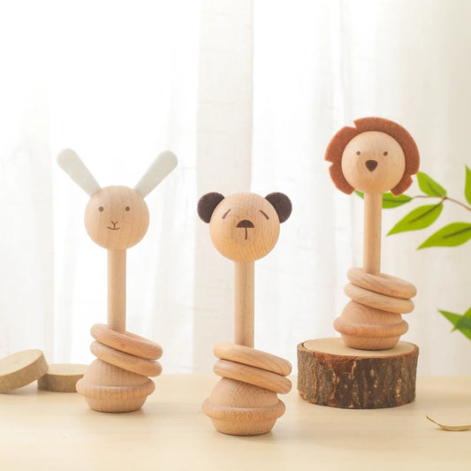 Rattles Toys Beech Wooden