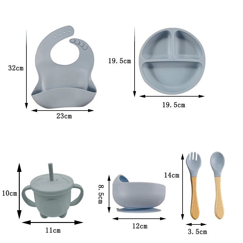 Children's Dishes Set Baby Silicone