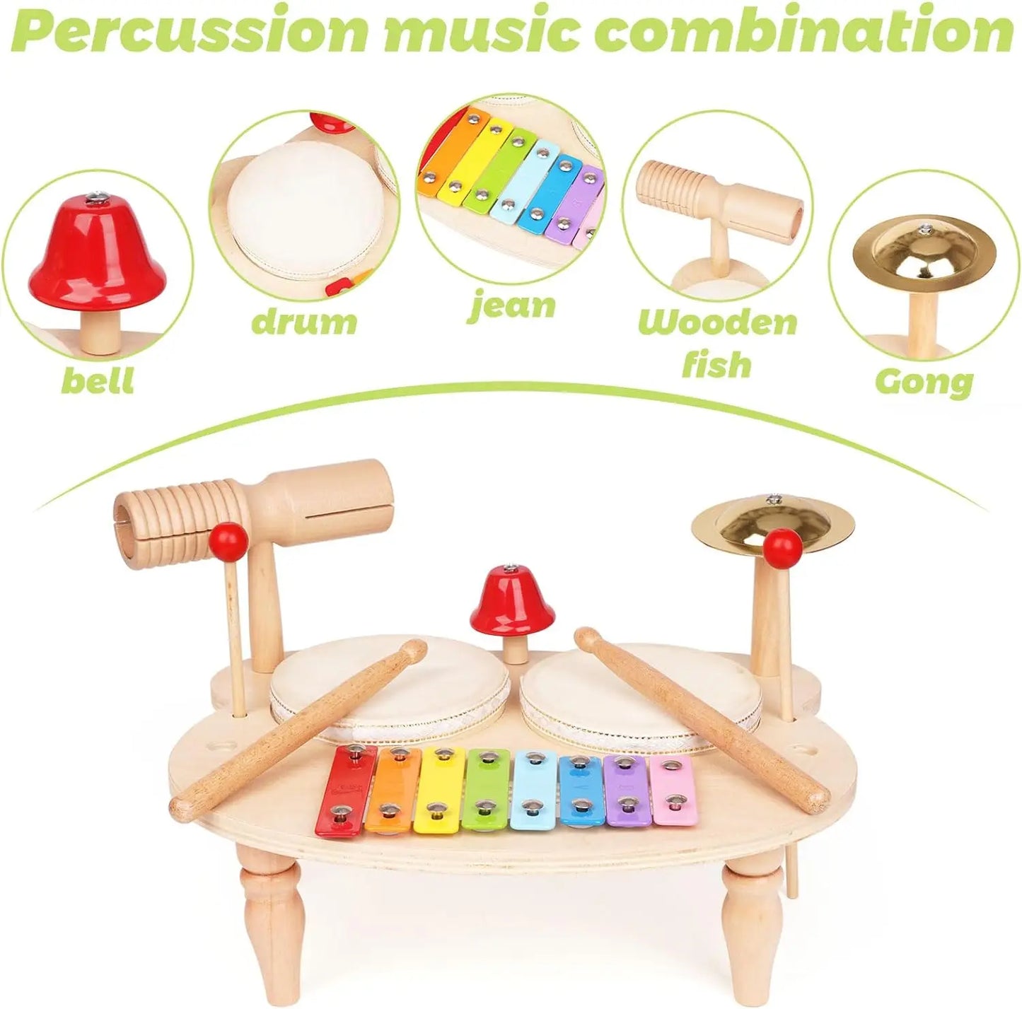 Wooden Xylophone Drum Set