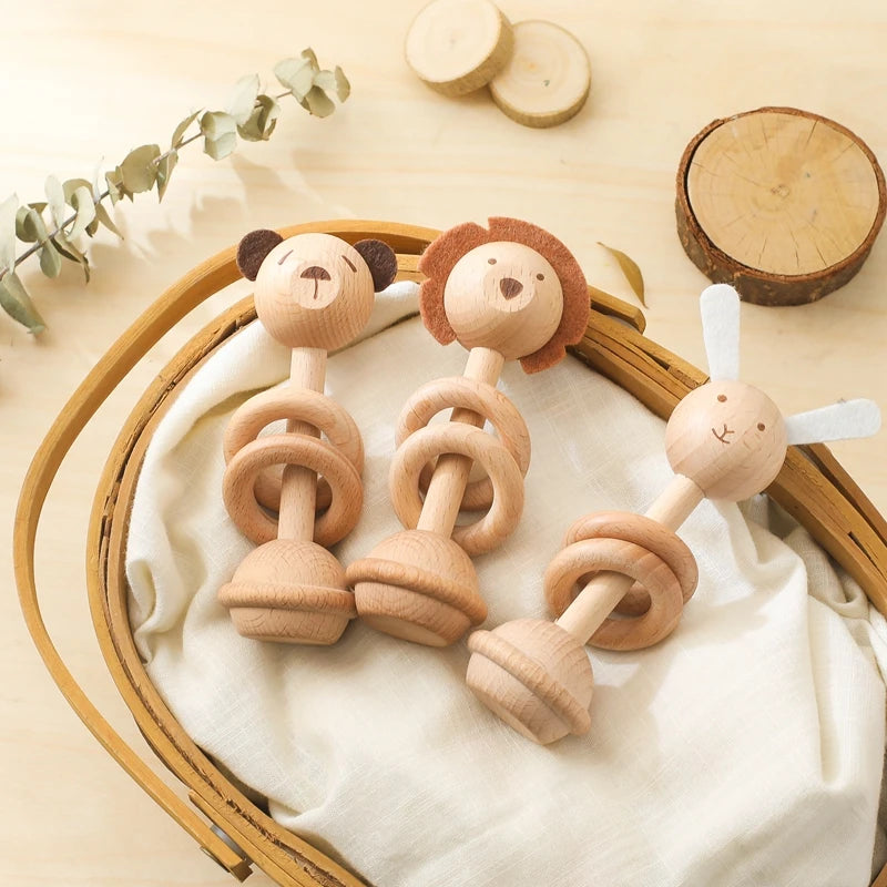 Rattles Toys Beech Wooden